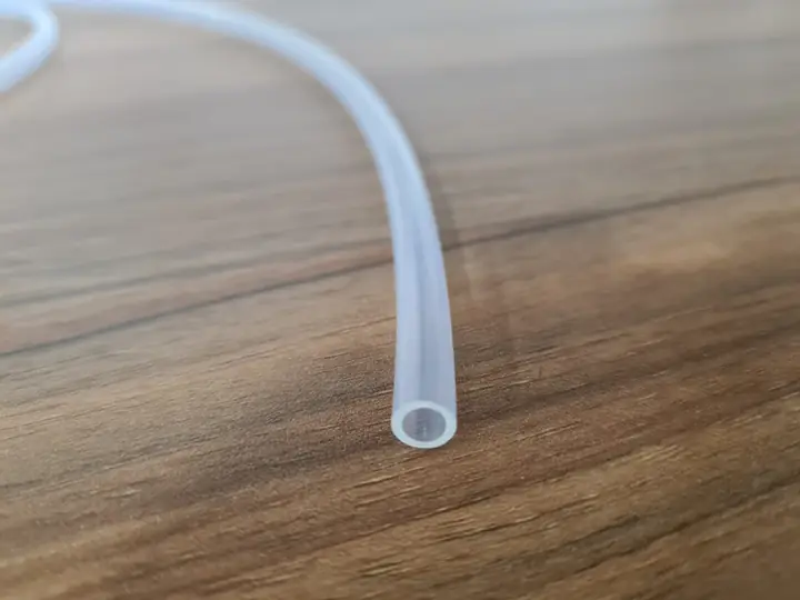 Clear FEP tube showing its transparency