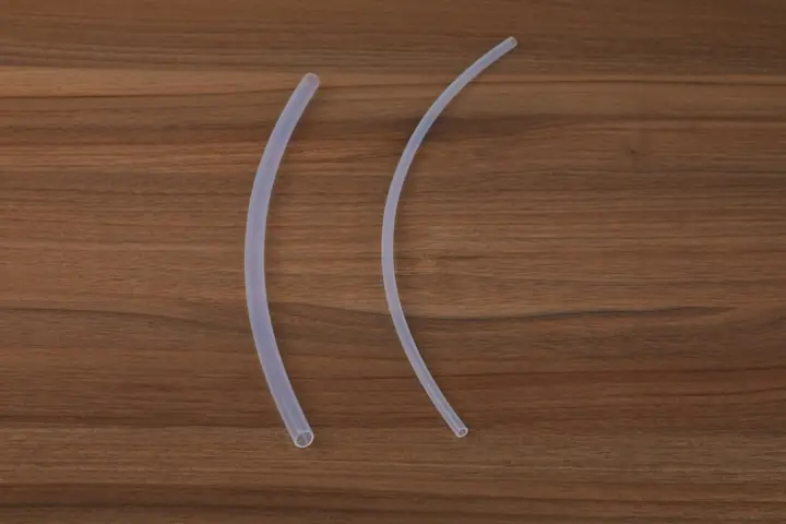 Two lengths of translucent PFA tube